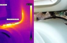 View showing thermal characteristics around fuse carrier in a HV RMU.